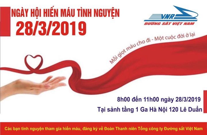 Hãy tham gia Ngày hội hiến máu cùng Thanh niên Đường sắt