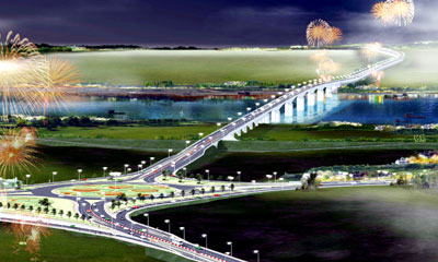 Khởi công cầu dài nhất vượt sông Hồng 