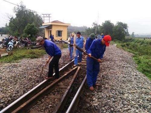 Công ty QLĐS Quảng Bình: Khắc phục gần 4,4km đường sắt gặp sự cố