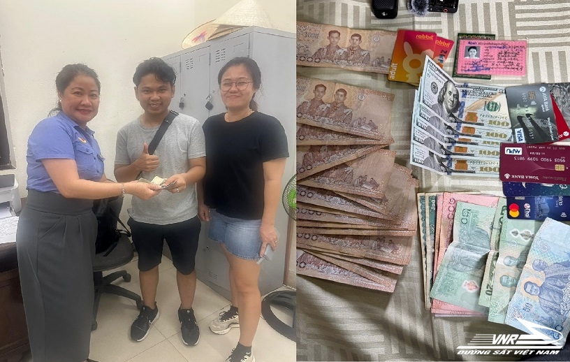 Khách Thái Lan bỏ quên tài sản có giá trị trên tàu Thống Nhất